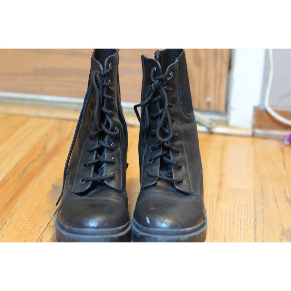 Size 10 Rock & Candy Womens Helia Boot Black Zipper Combat Boots